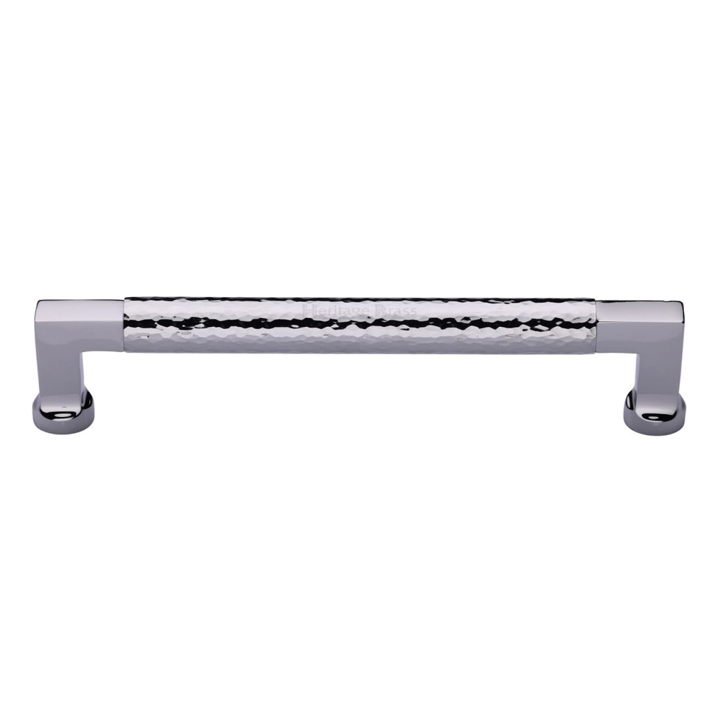 M Marcus Heritage Brass Cabinet Pull Bauhaus Hammered Design 203mm Centre to Centre